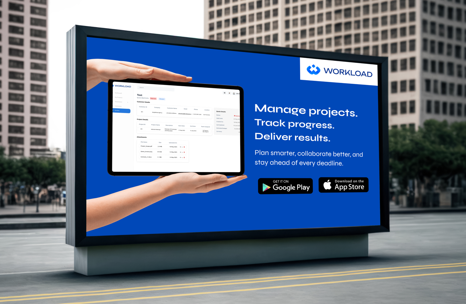 Workload project management app billboard advertisement scaled