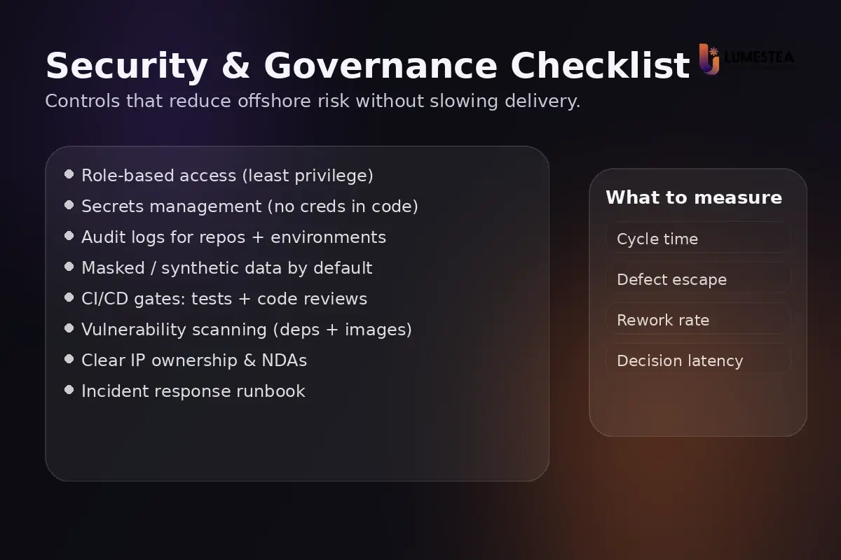 Offshore security and governance checklist